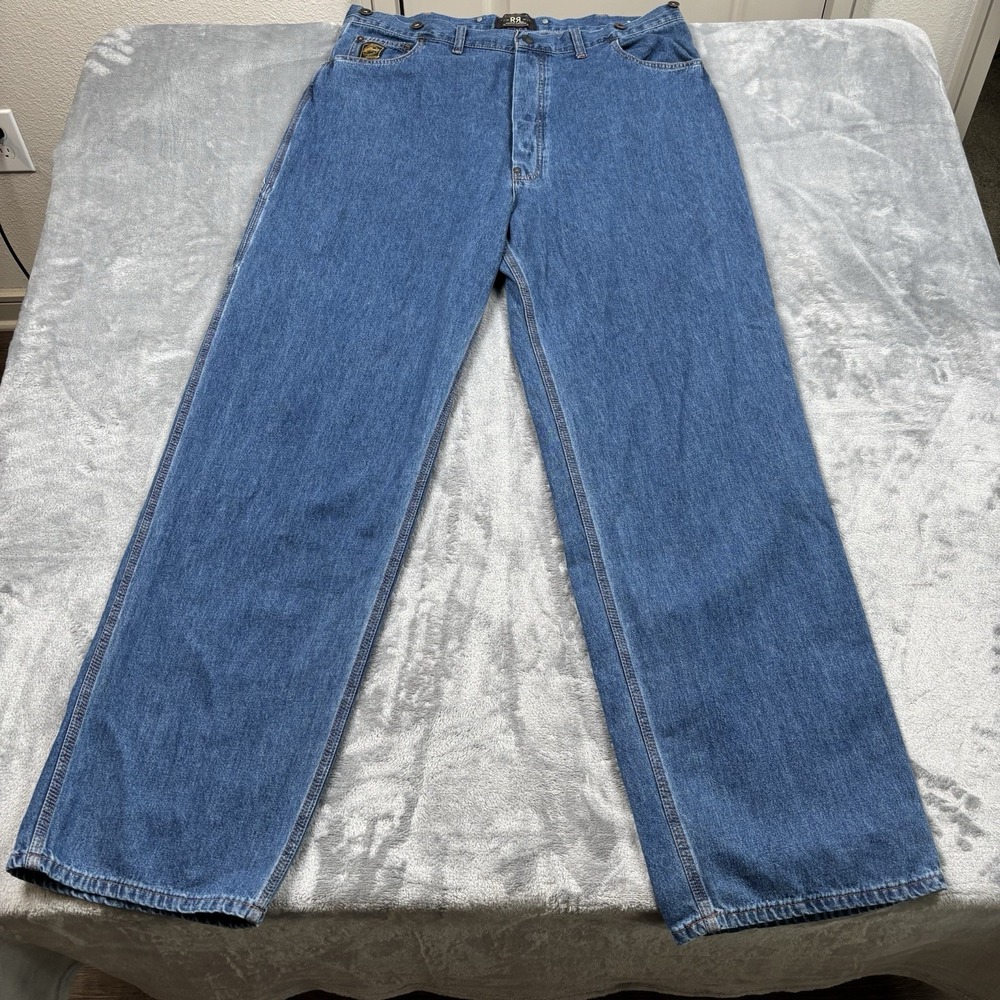 RRL Ralph Lauren Paint Pants Indigo Cotton Men's Size 38x35 Made In USA - Picture 7 of 12